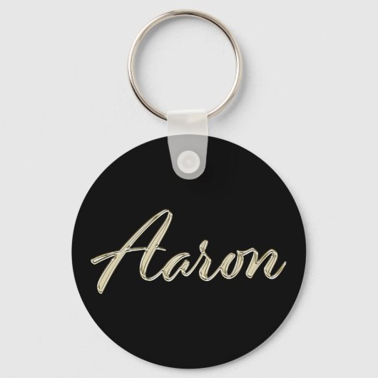 Aaron Name whitegold Button Porte-clés (Recto)