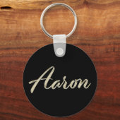 Aaron Name whitegold Button Porte-clés (Recto)