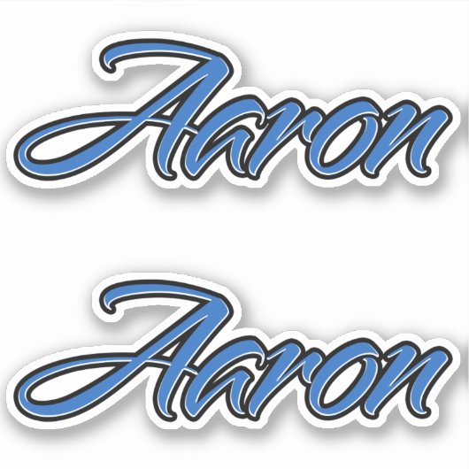Aaron Nom autocollant Stickerset bleu (Devant)