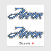 Aaron Nom autocollant Stickerset bleu (Feuille)