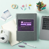 Aaron Nom Prénom lila retro Sticker (Couverture iPad)