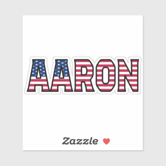 Aaron Nom Prénom USA Sticker Stickerset (Feuille)