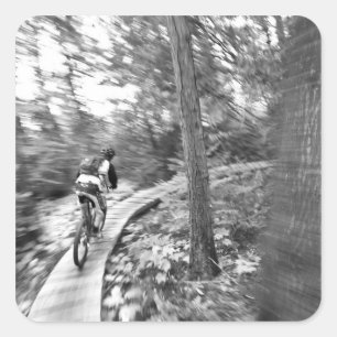 Aaron Rodgers mountainbiken op de Stairway to Vierkante Sticker