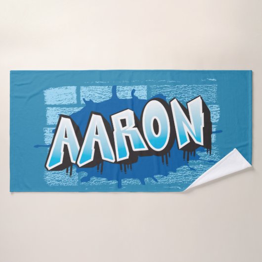 Aaron Votre Nom Graffiti Bath Beach Towne (Serviette de bain)