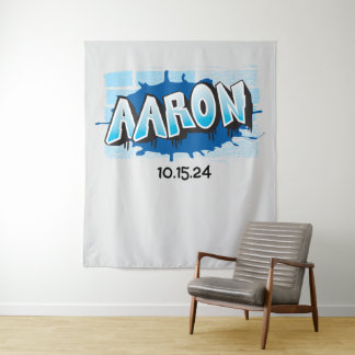 Aaron Your Graffiti Name Backdrop Photo-Op Wandkleed