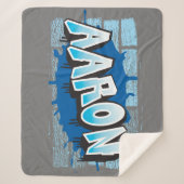 Aaron Your Graffiti Name Background Brick Wall Ze Sherpa Deken (Voorkant)