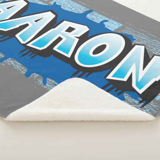 Aaron Your Graffiti Name Background Brick Wall Ze Sherpa Deken (3/4)