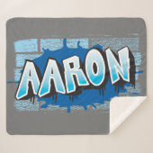 Aaron Your Graffiti Name Background Brick Wall Ze Sherpa Deken (Voorkant (horizontaal))