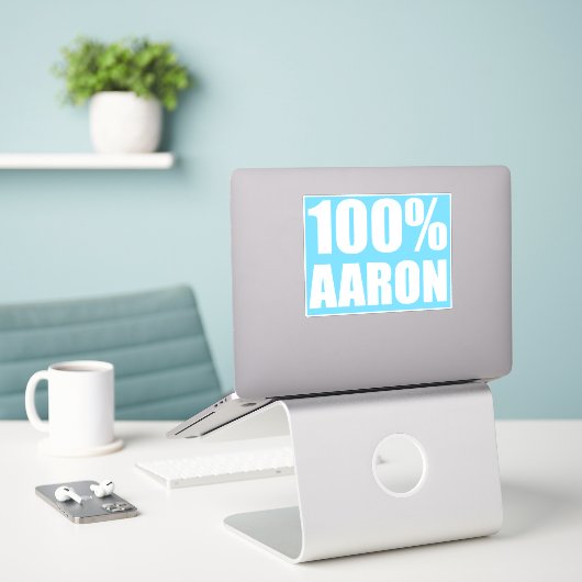 Aaronnaam Sticker (Laptop op bureau)