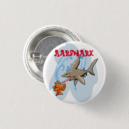Aarshark Ronde Button 3,2 Cm (Voorkant /achterkant)