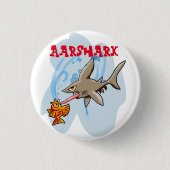 Aarshark Ronde Button 3,2 Cm (Voorkant)