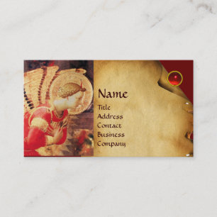AARTSENGEL GABRIEL GOLD METALLIC MONOGRAM VISITEKAARTJE