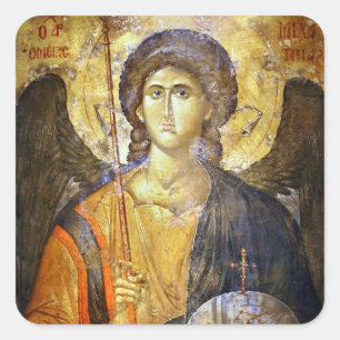Aartsengel Gabriël Orthodoxe Christelijke Icoon Vierkante Sticker