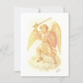 Aartsengel met zwaard briefkaart