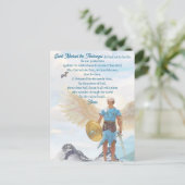 Aartsengel Michael Bescherming Moed Blauw Gebed Briefkaart (Staand voorkant)