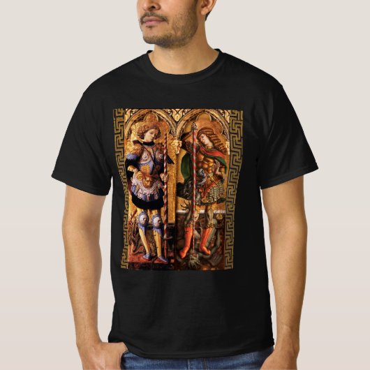 Aartsengel Michaël en Sint-Joris met de draak T-shirt (Voorkant)