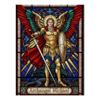 Aartsengel Michaël - Kleurrijke Gebrandschilderde 