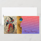 AARTSENGEL RAPHAEL EN VIS KERSTPERKAMENT FEESTDAGENKAART (Voorkant / Achterkant)