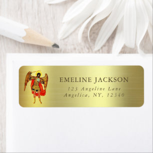 Aartsengel St Michael Fine Art Guardian Angel Gold Etiket