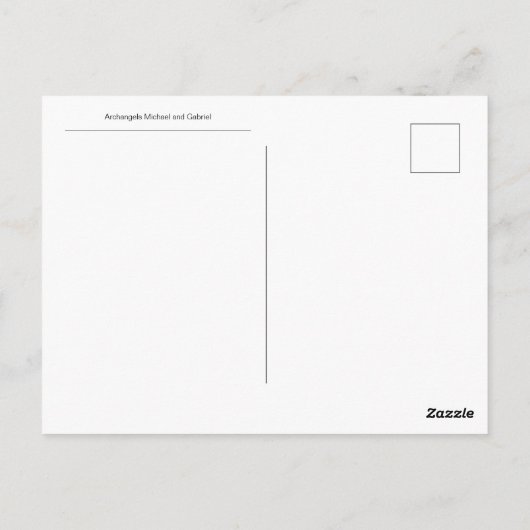Aartsengelen Michael en Gabriel Orthodox Christeli Briefkaart (Achterkant)