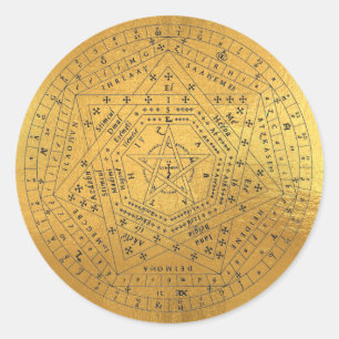 Aartsengelen Seal, God Seal, Sigillum Dei Aemeth Ronde Sticker