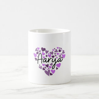 Aarya, paarse harten koffiemok