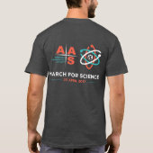 AAS + March for Science; Omgekeerd, Koolsteengrijs T-shirt (Achterkant)