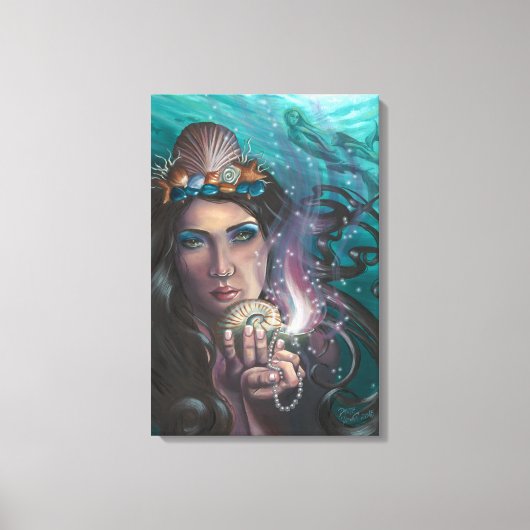 Aas van Cups Zeemeermin Canvas Art Afdruk (Voorkant)