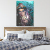 Aas van Cups Zeemeermin Canvas Art Afdruk (Insitu (Slaapkamer))