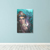 Aas van Cups Zeemeermin Canvas Art Afdruk (Insitu (Houten vloer))