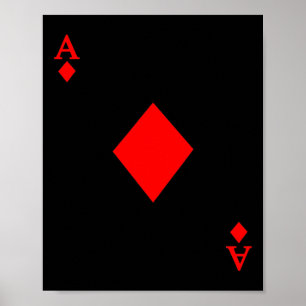 Aas van diamanten dek van kaarten Halloween kostuu Poster