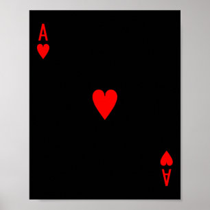 Aas van harten deck van kaarten Halloween kostuum Poster