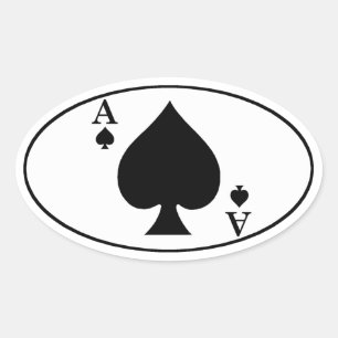 Aas van schoppen Ovale Bumpersticker Sticker
