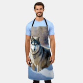 Aaskan Malamute liet het sneeuwen Kerstmis Schort (Gedragen)