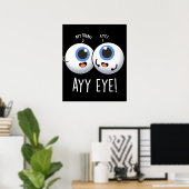 Aay Eye Funny AI Pun Dark BG Poster (Thuiskantoor)