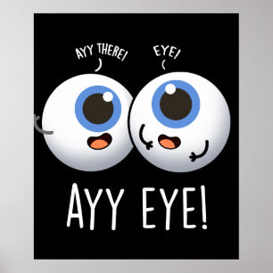Aay Eye Funny AI Pun Donkere Achtergrond Poster