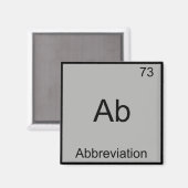 Ab - Afkorting Grappig Chemie Elementsymbool Magneet (Voorkant / Achterkant)