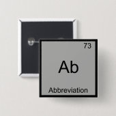 Ab - Afkorting Grappig Chemie Elementsymbool Vierkante Button 5,1 Cm (Voorkant /achterkant)