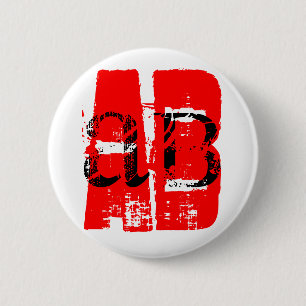AB- bloedgroep Ronde Button