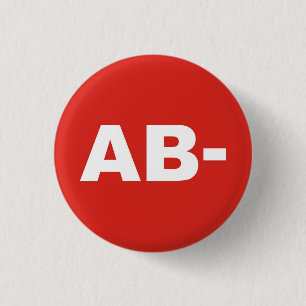 AB- Bloedtype / Groep Rh (Rhesus) Negatieve badge Ronde Button 3,2 Cm