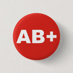 AB+ Bloedtype / Groep Rh (Rhesus) Positief badge Ronde Button 3,2 Cm