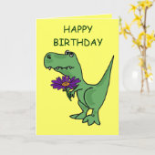AB carte d'anniversaire de T-Rex (Fleur jaune)