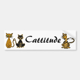 AB- Funny Cats Cattitude Bumpersticker