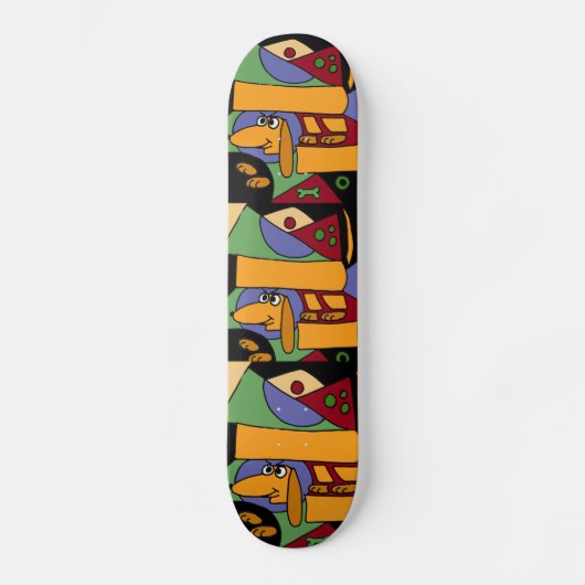 AB- Funny Dachshund Art Skateboard (Voorkant)