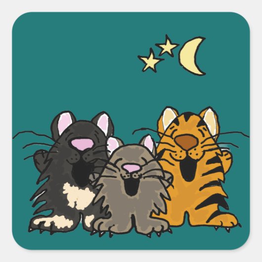 AB- Funny Singing Cats Stickers (Voorkant)