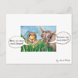 Ab in den Biergarten und ein Bier trinken, deutsch Briefkaart