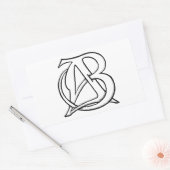 AB Monogram Rechthoekige Sticker (Envelop)