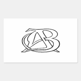 AB Monogram Rechthoekige Sticker