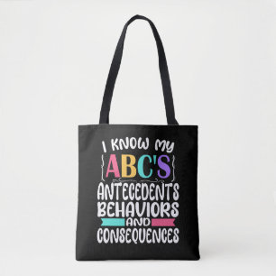 ABA Therapist Gift ABCs Behavior Analyst Autism Draagtas