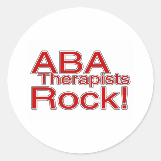 ABA Therapists Rock (Red) Ronde Sticker (Voorkant)